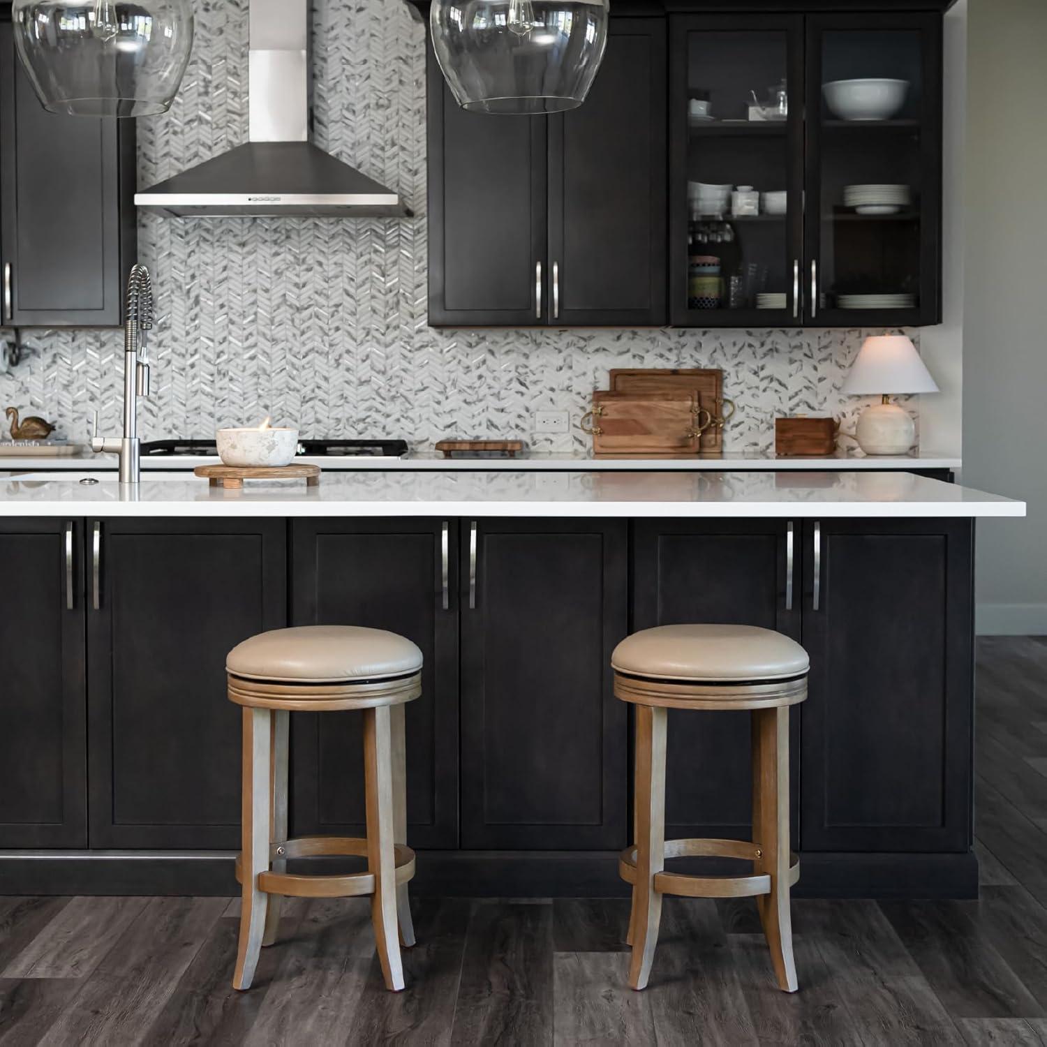 Maven Lane Maven Lane Eva Stool with Vegan Leather Upholstery