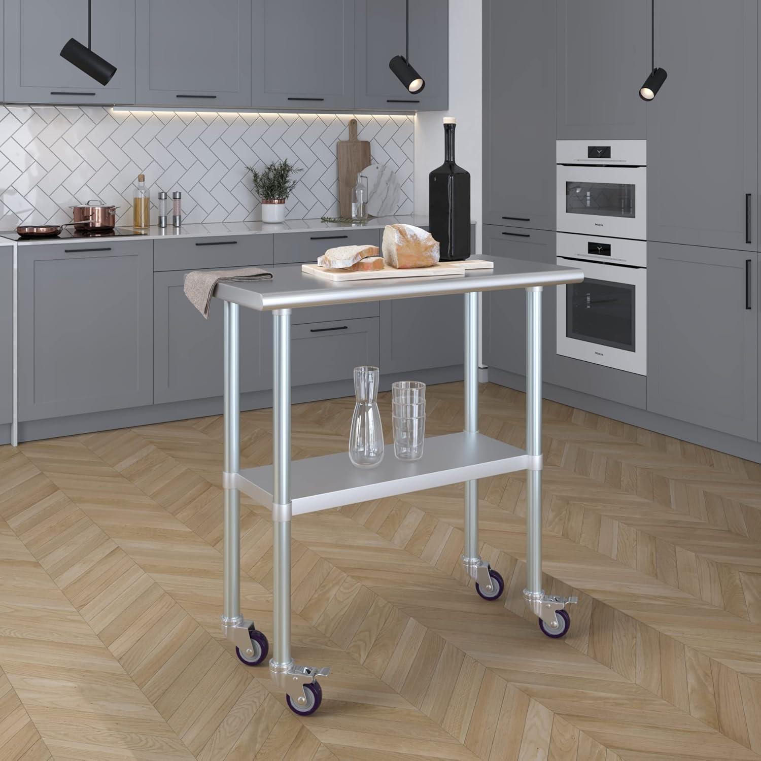 Amgood Stainless Steel Table With Wheels
