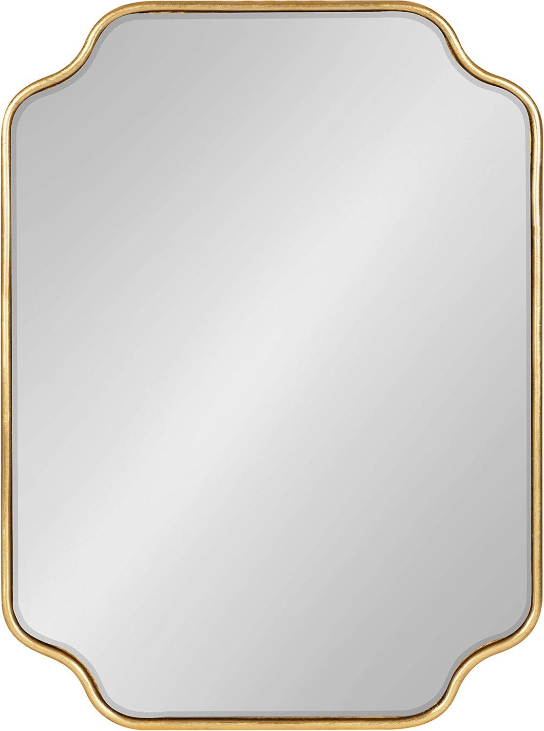 Kate and Laurel Plumley Glam Scalloped Wall Mirror, 18 x 24, Gold, Transitional Mirror Wall Decor