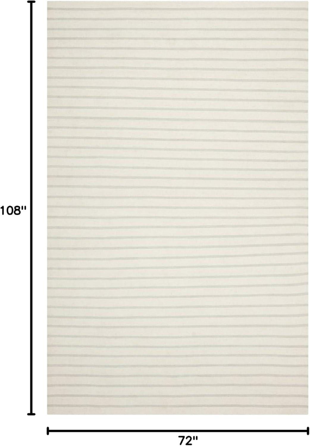 Dhurries DHU313 Hand Woven Flat Weave Indoor Area Rug - White - 6'x9' - Safavieh