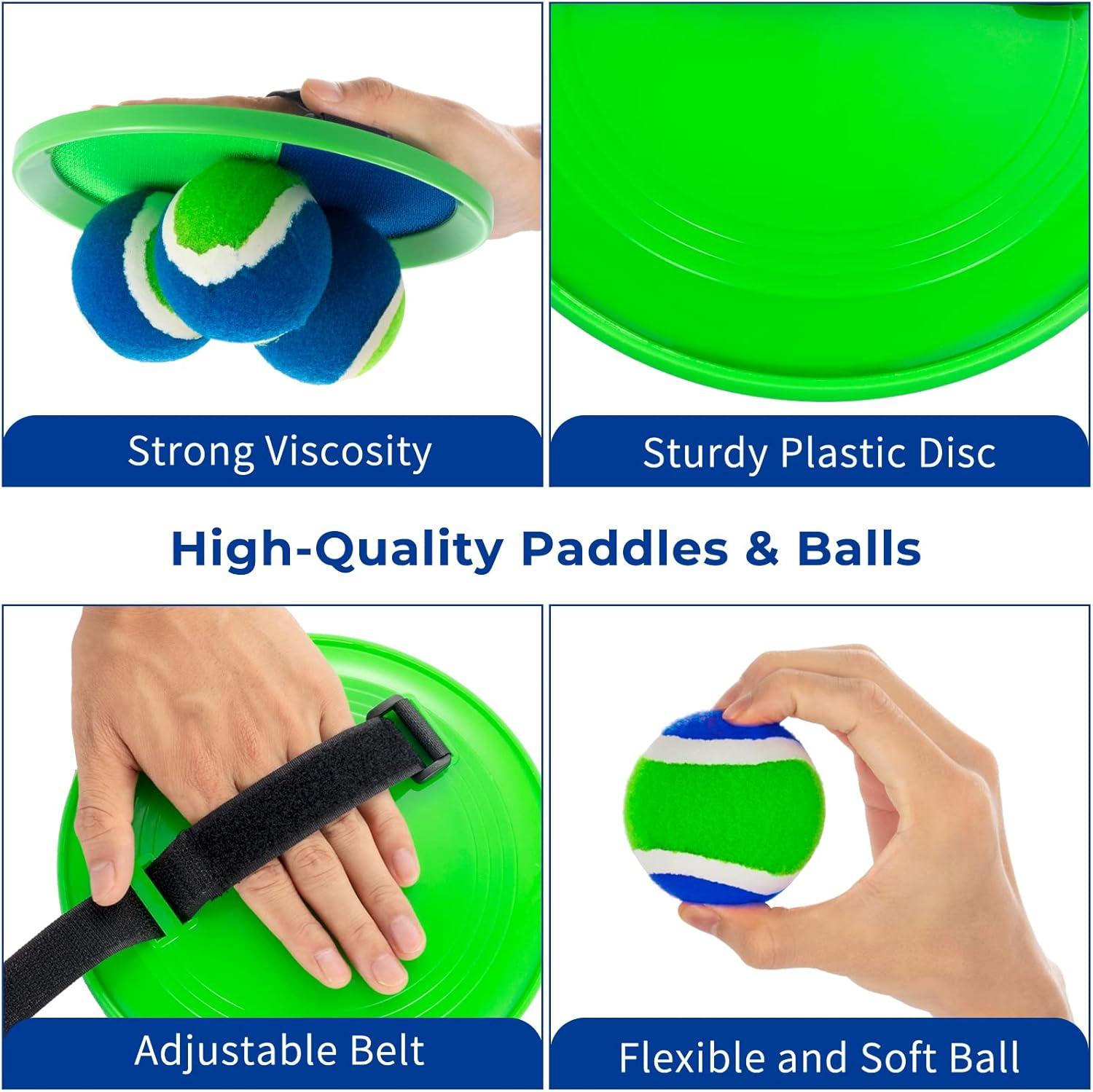 Green and Blue Adjustable Outdoor Toss and Catch Ball Set