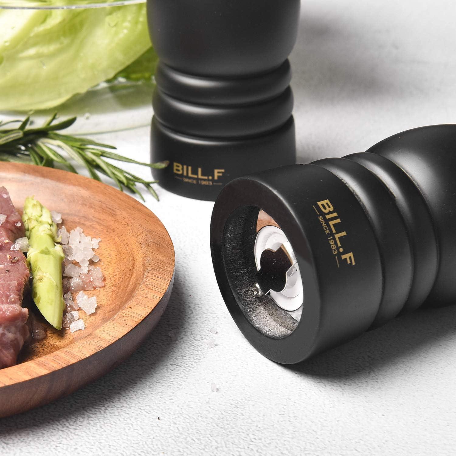 Salt and Pepper Grinder Set, Wood Pepper Mill Set of 2 Manual Salt Pepper Shakers