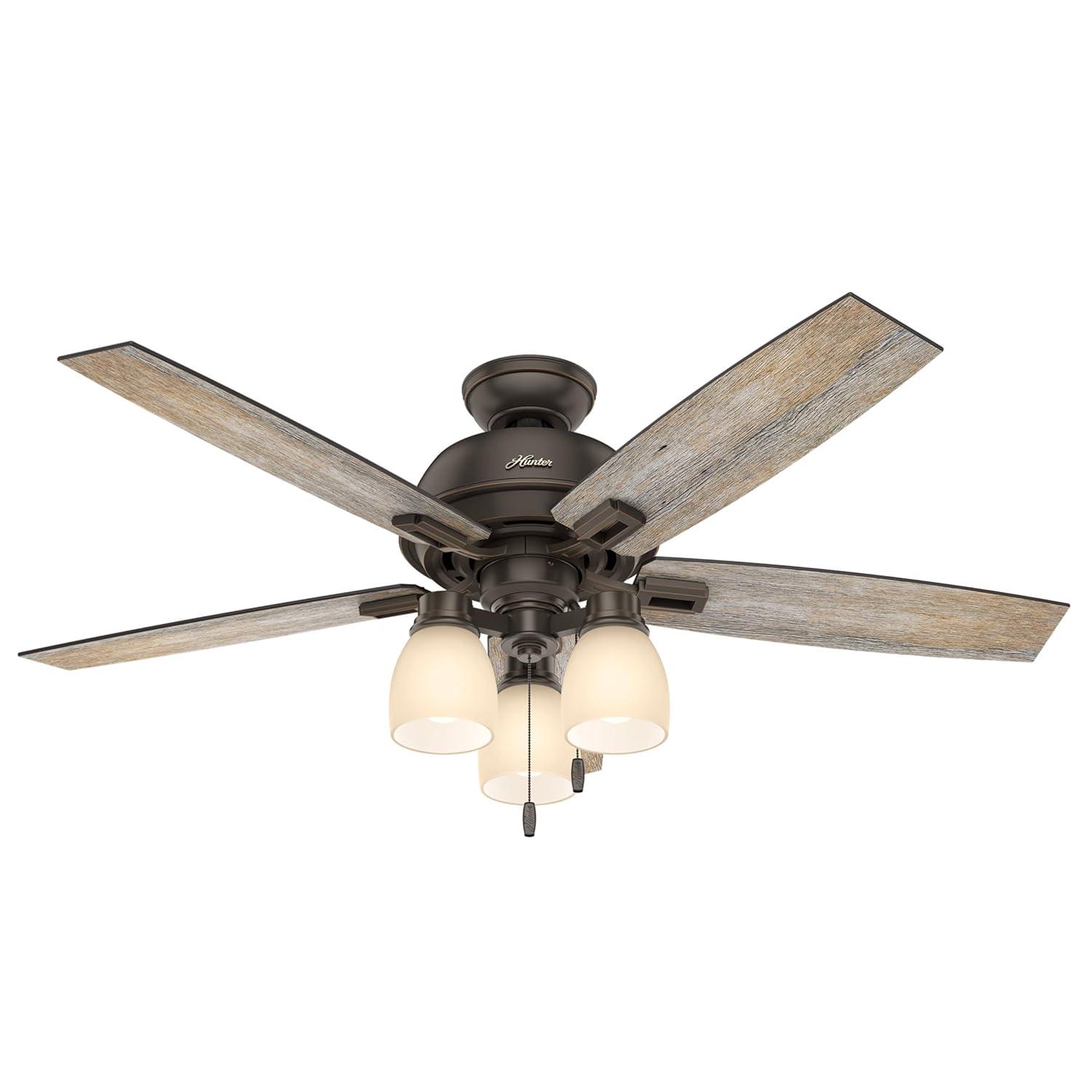 52" Donegan 5 - Blade Standard Ceiling Fan with Pull Chain and Light Kit Included