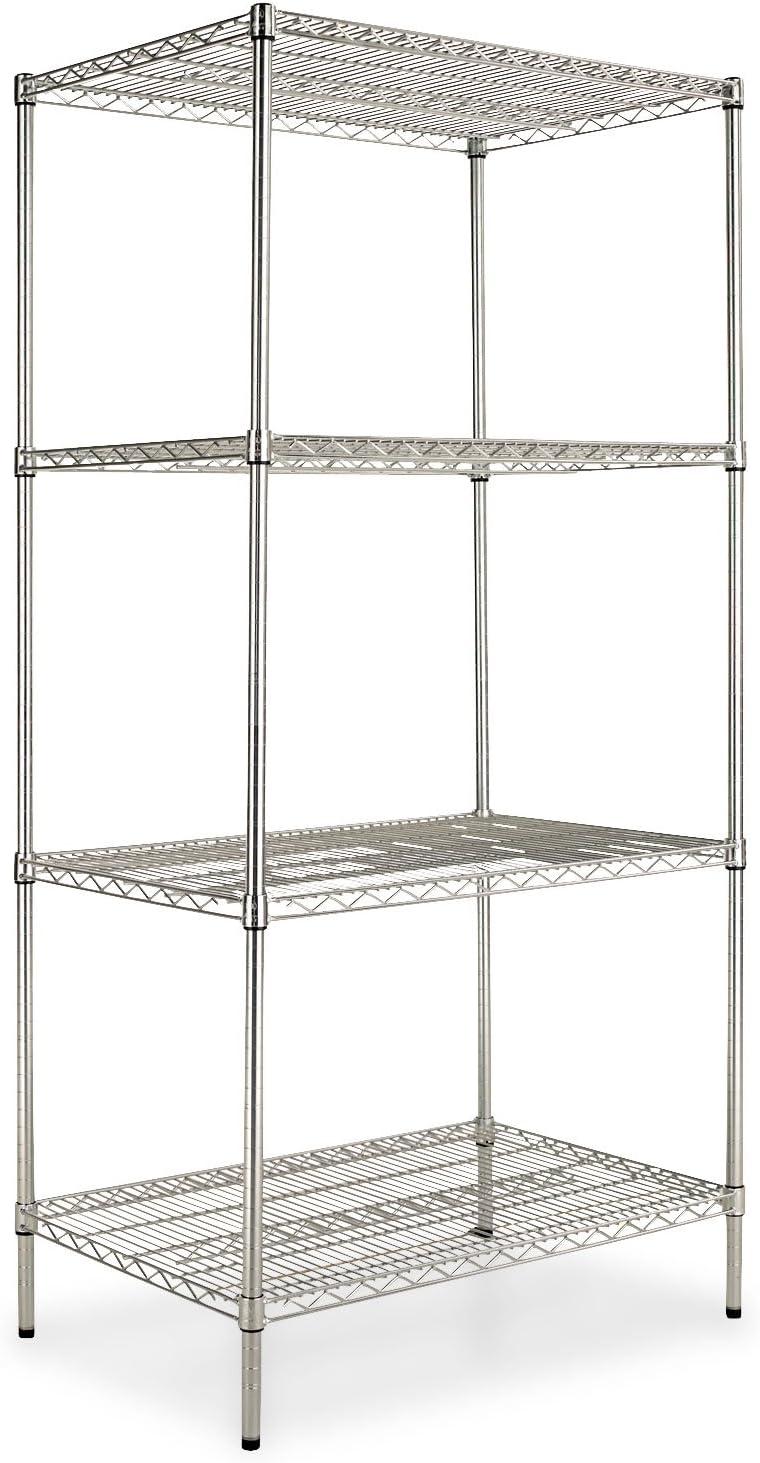 NSF Certified Industrial 4-Shelf Wire Shelving Kit 36w x 24d x 72h, Silver