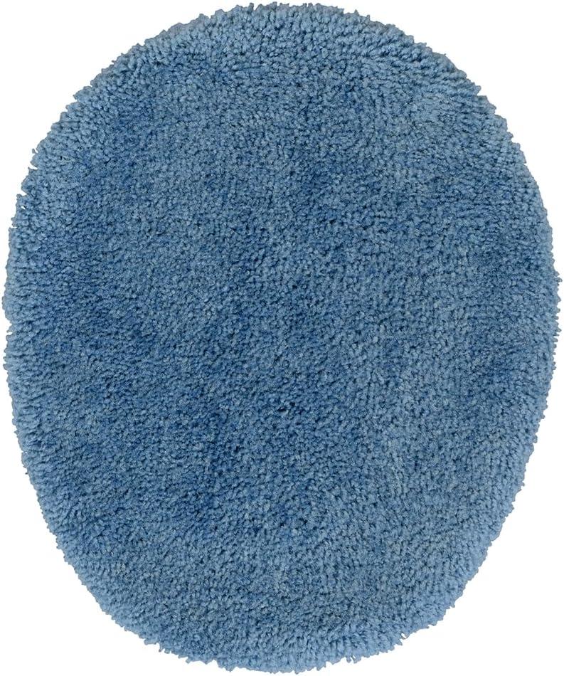 4pc Traditional Nylon Washable Bathroom Rug Set Basin Blue - Garland Rug: Includes Lid & Contour Cover, Machine Made