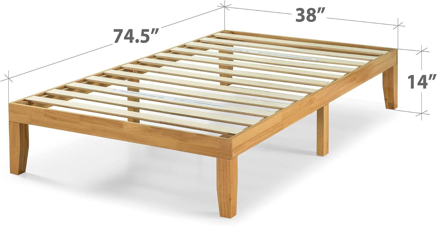 Moiz 14" Wood Platform Bed Frame Natural - Zinus