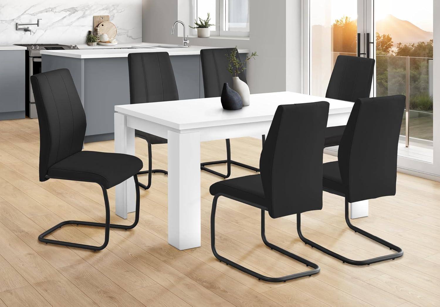 Monarch Specialties Dining Table 60" Rectangular Kitchen Dining Room White Laminate Contemporary Modern