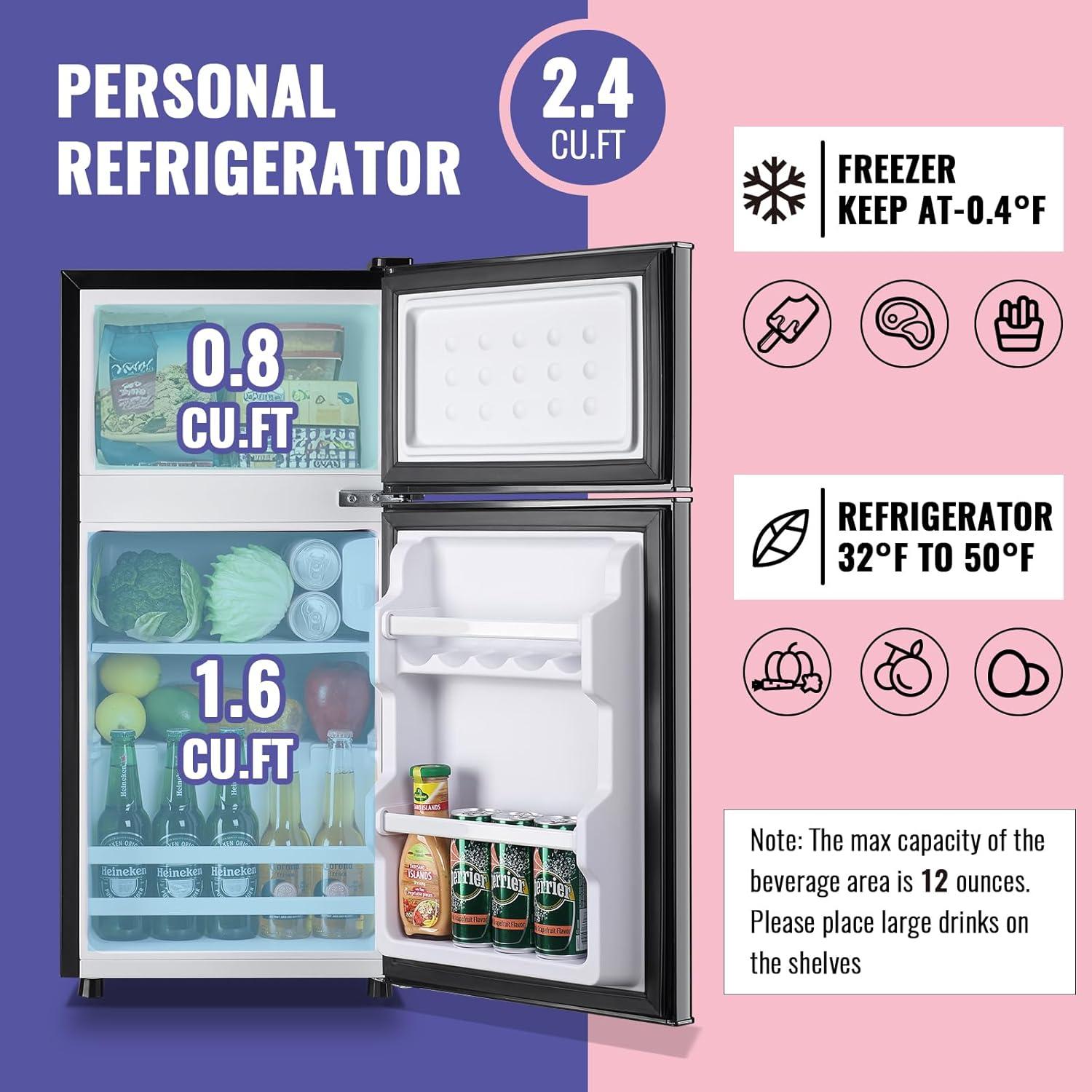 DEMULLER DEMULLER Arcticfresh Storage Suite 2.4 Cubic Feet Freestanding Mini Fridge with Freezer