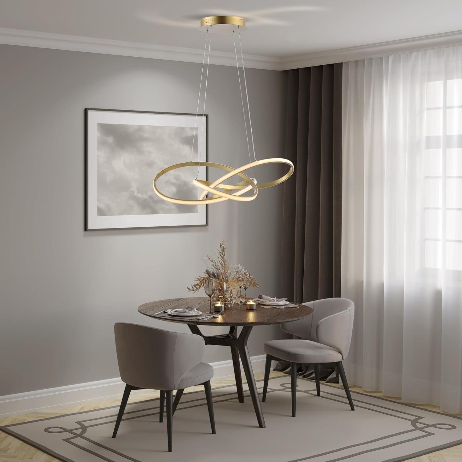 Gold Abstract LED Aluminum Pendant Light