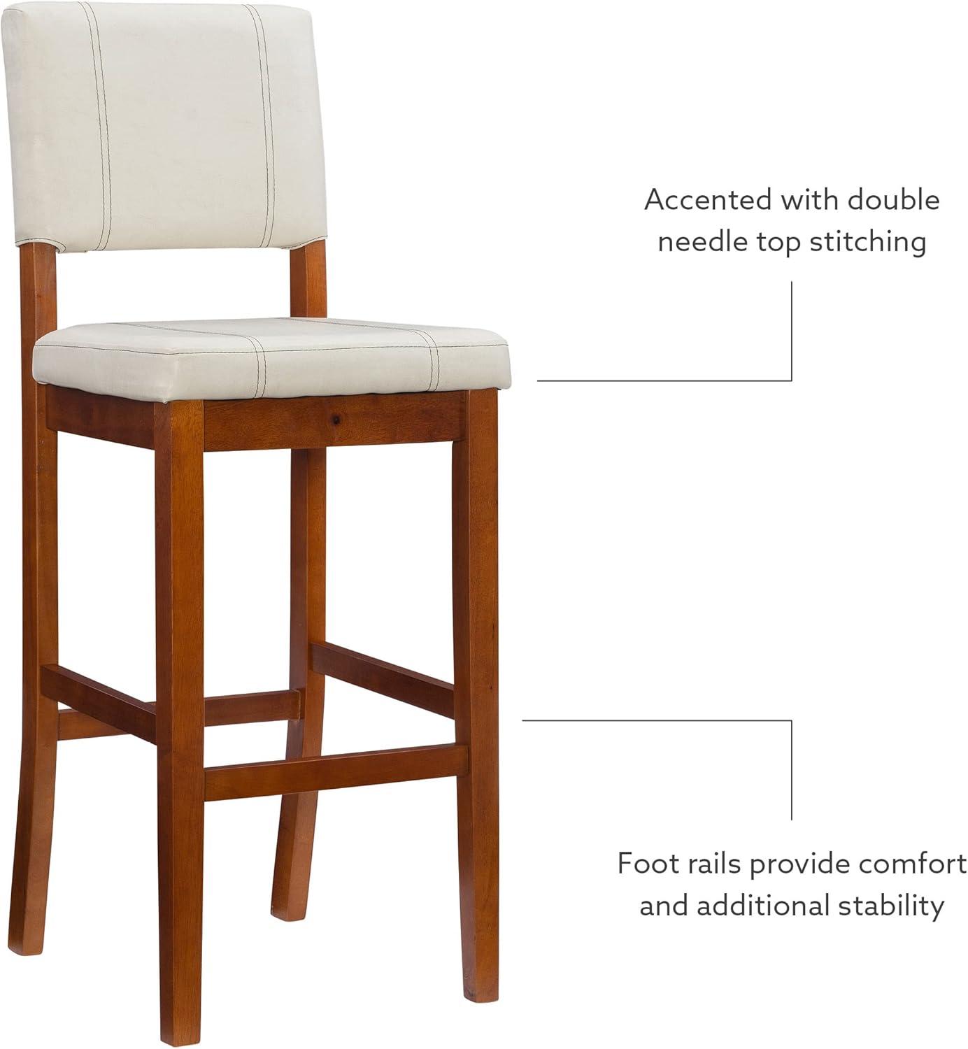 Milano Padded Barstool Upholstered Seat & Back - Linon