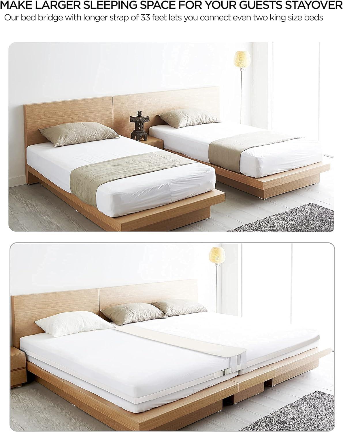 Flybold Bed Bridge Twin to King Bed Converter Kit - Bed Gap Filler for Split King Adjustable Beds - Twin Bed Connector to Make a King - 9" Wide Mattress Wedge Connector