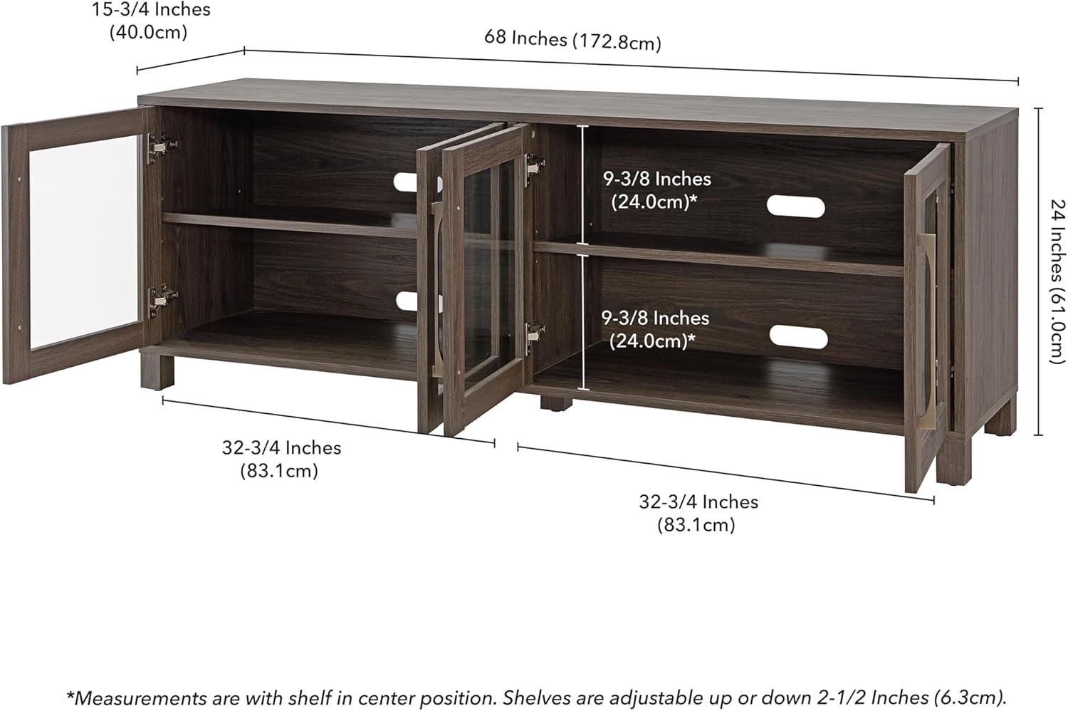 Evelyn&Zoe Quincy Rectangular TV Stand for TV's up to 75", Alder Brown