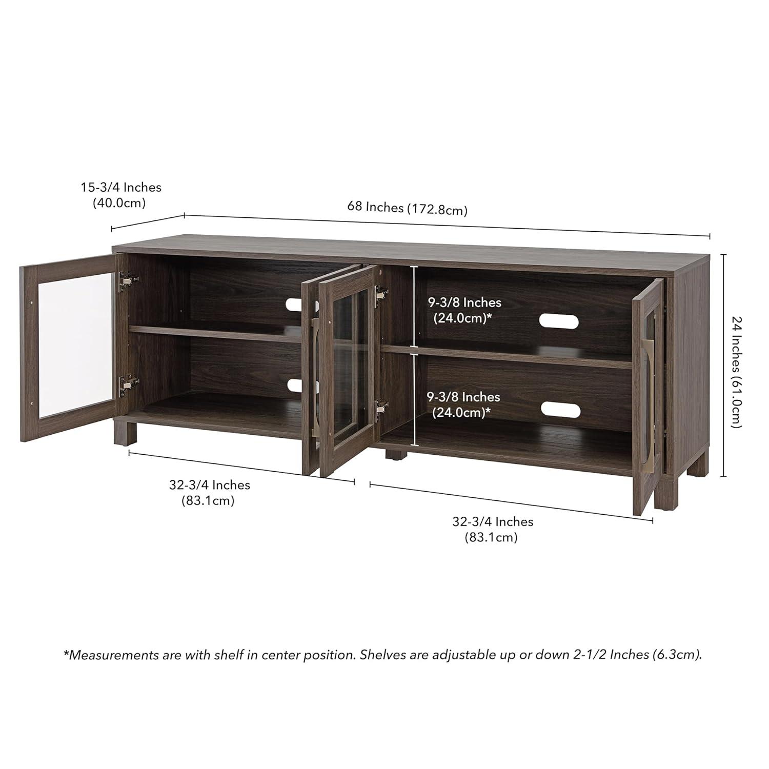 Evelyn&Zoe Quincy Rectangular TV Stand for TV's up to 75", Alder Brown