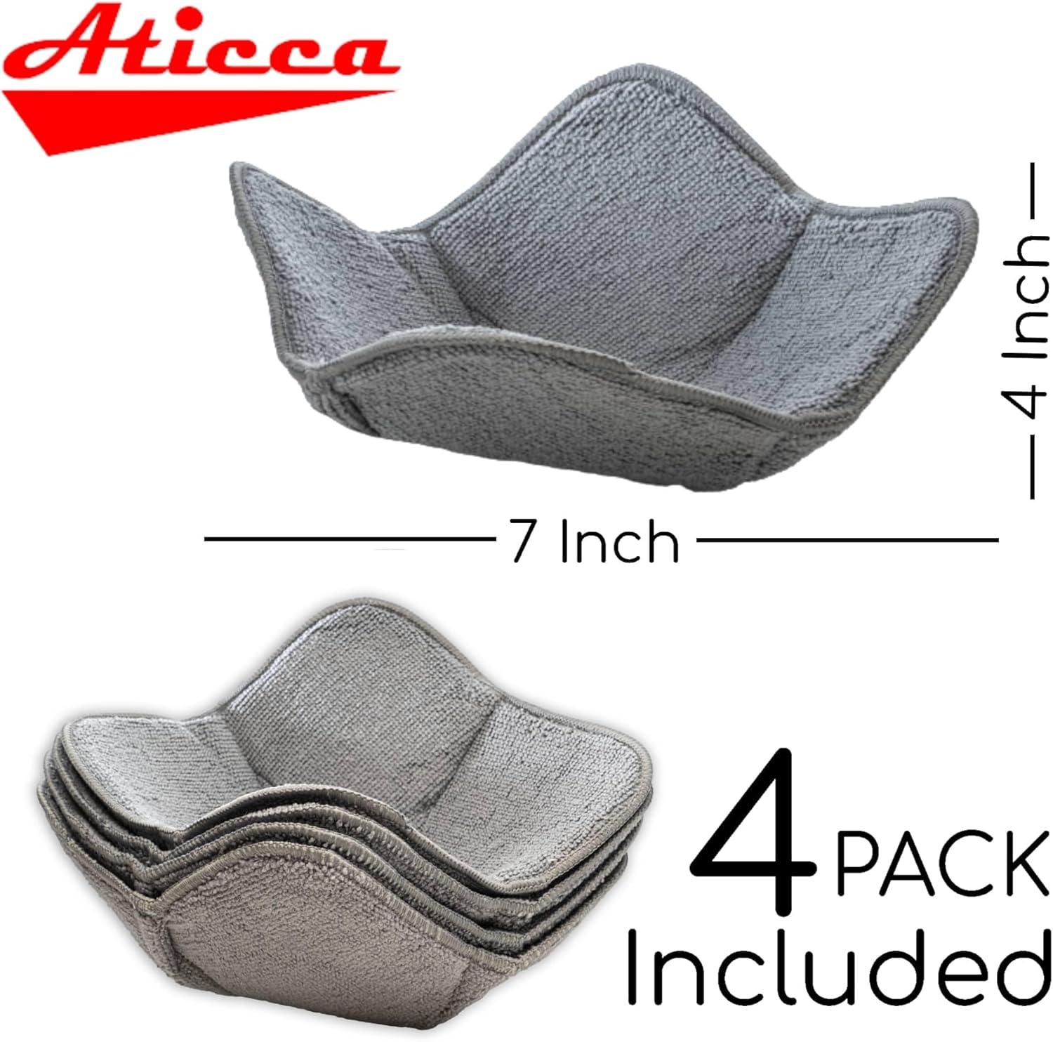 ATICCA Microwave Bowl Huggers Holders for Hot Food Set of 4 Bowl Potholders Soup Bowl Cozy Bowl Hot Pads Hot Bowl Holder Multipurpose Hot Heat Proof Plate Holder Pot Holders for Bowls