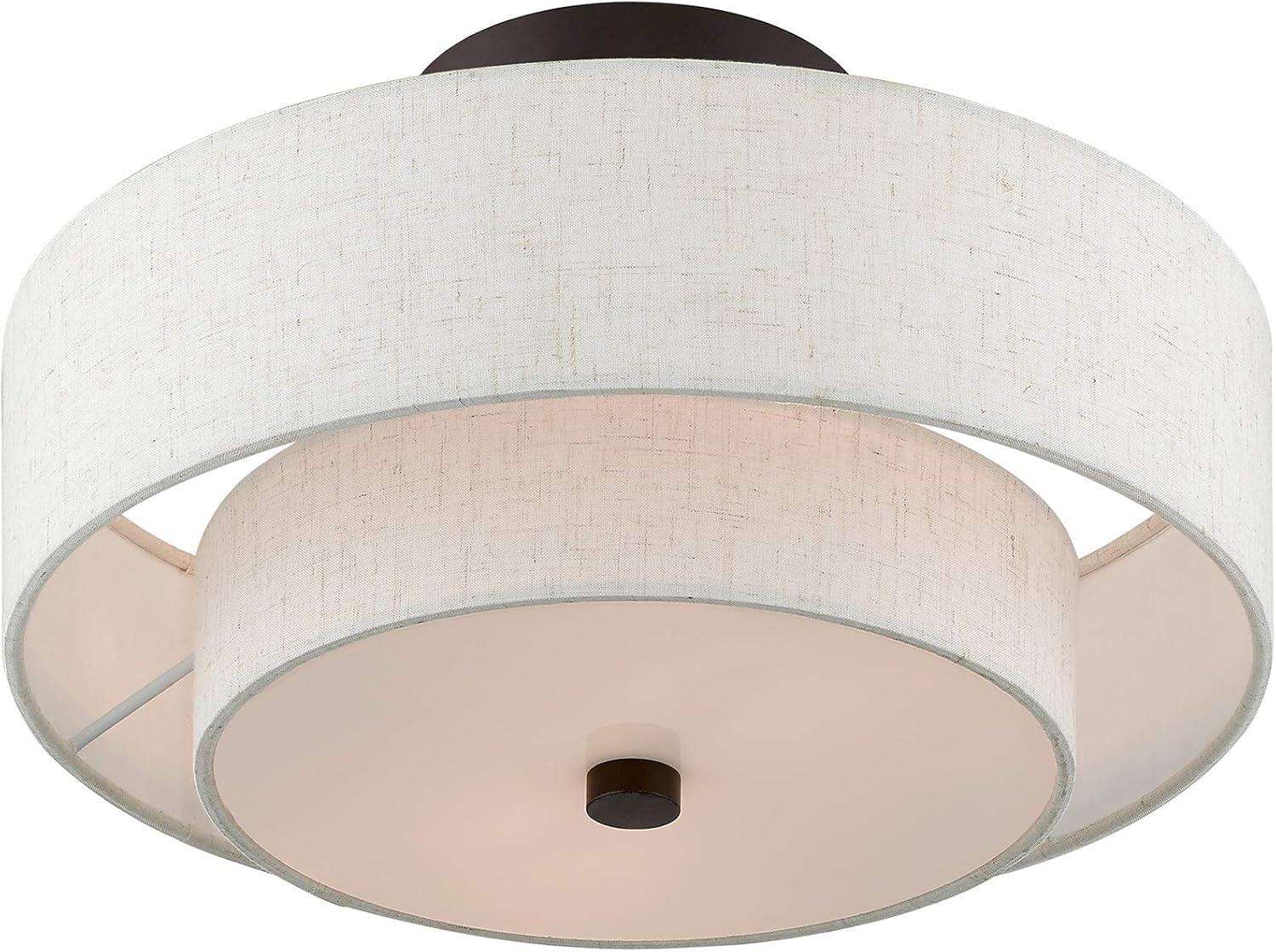 Claremont Transitional 2-Light Indoor/Outdoor Ceiling Mount in English Bronze