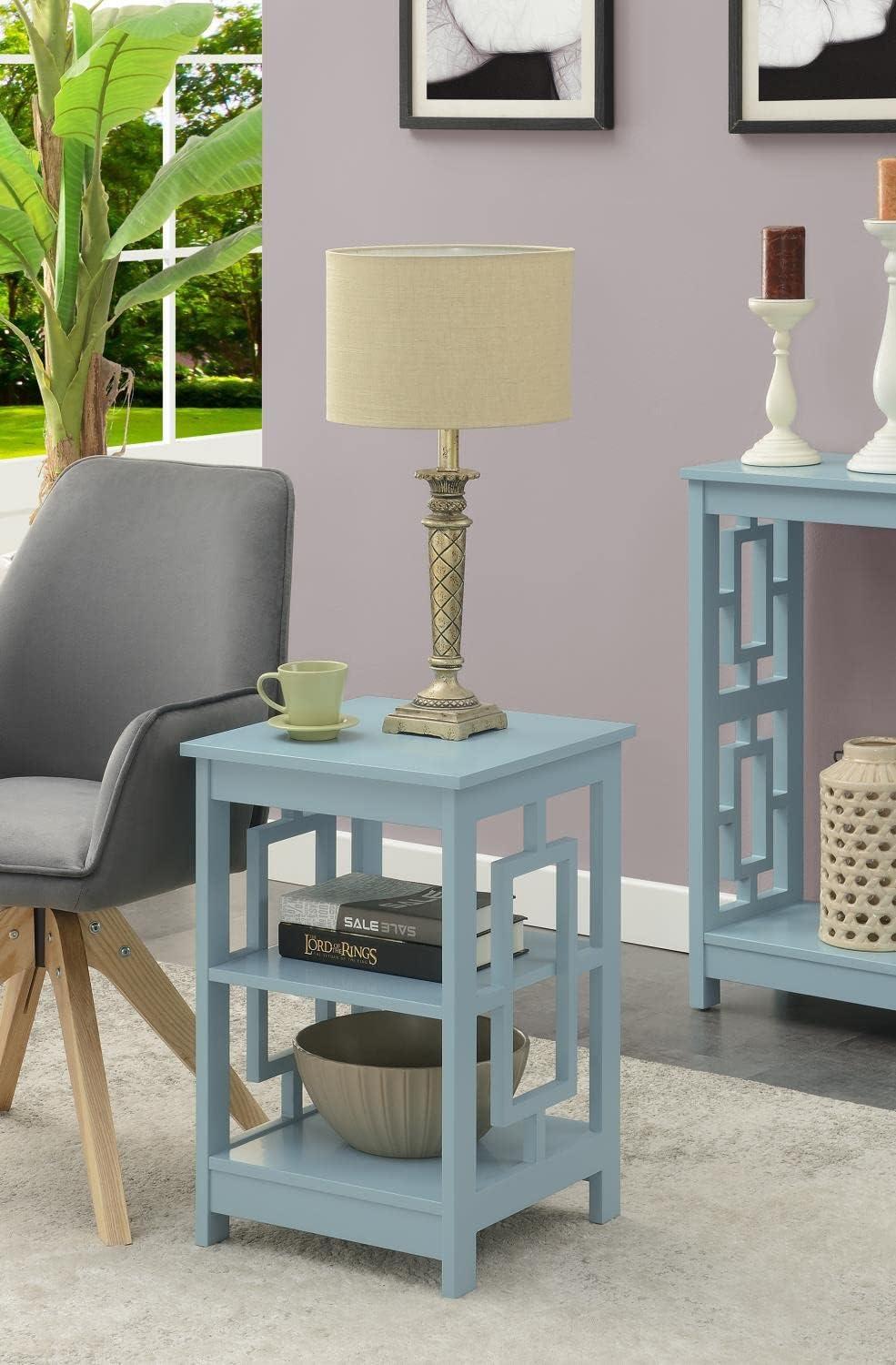 Convenience Concepts Town Square End Table with Shelves, Multiple Finishes