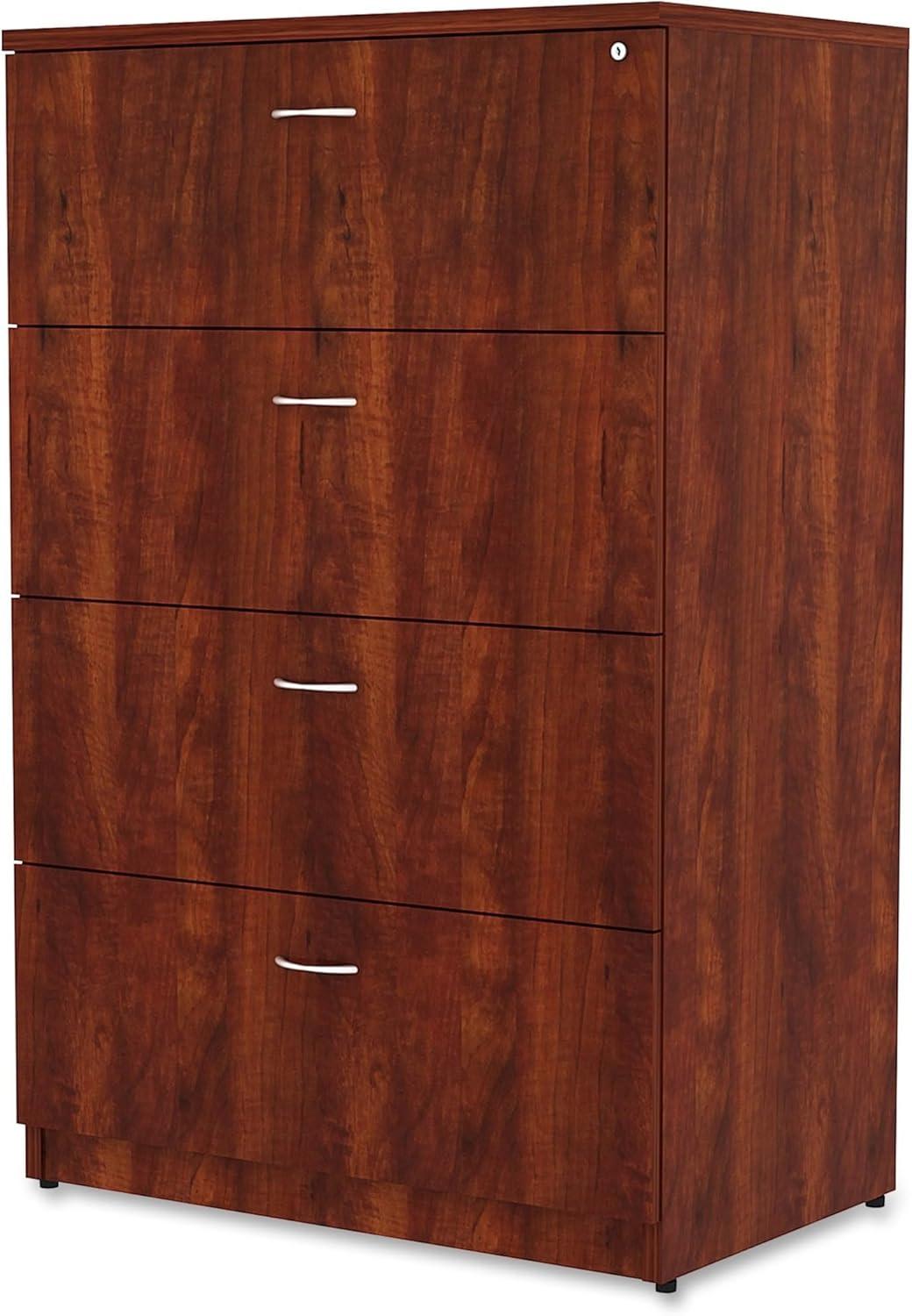 Lorell 4-Drawer Lateral File 35-1/2"x22"x54-3/4" Cherry 34387