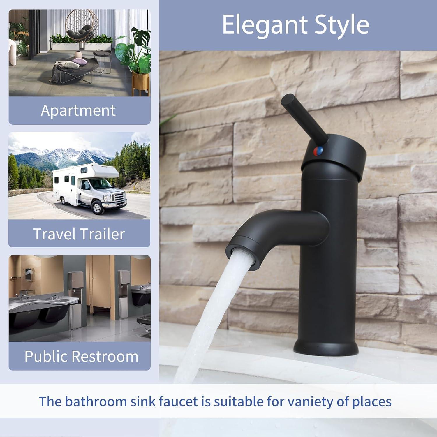 Single Hole Faucet Single-handle Bathroom Faucet with Drain Assembly