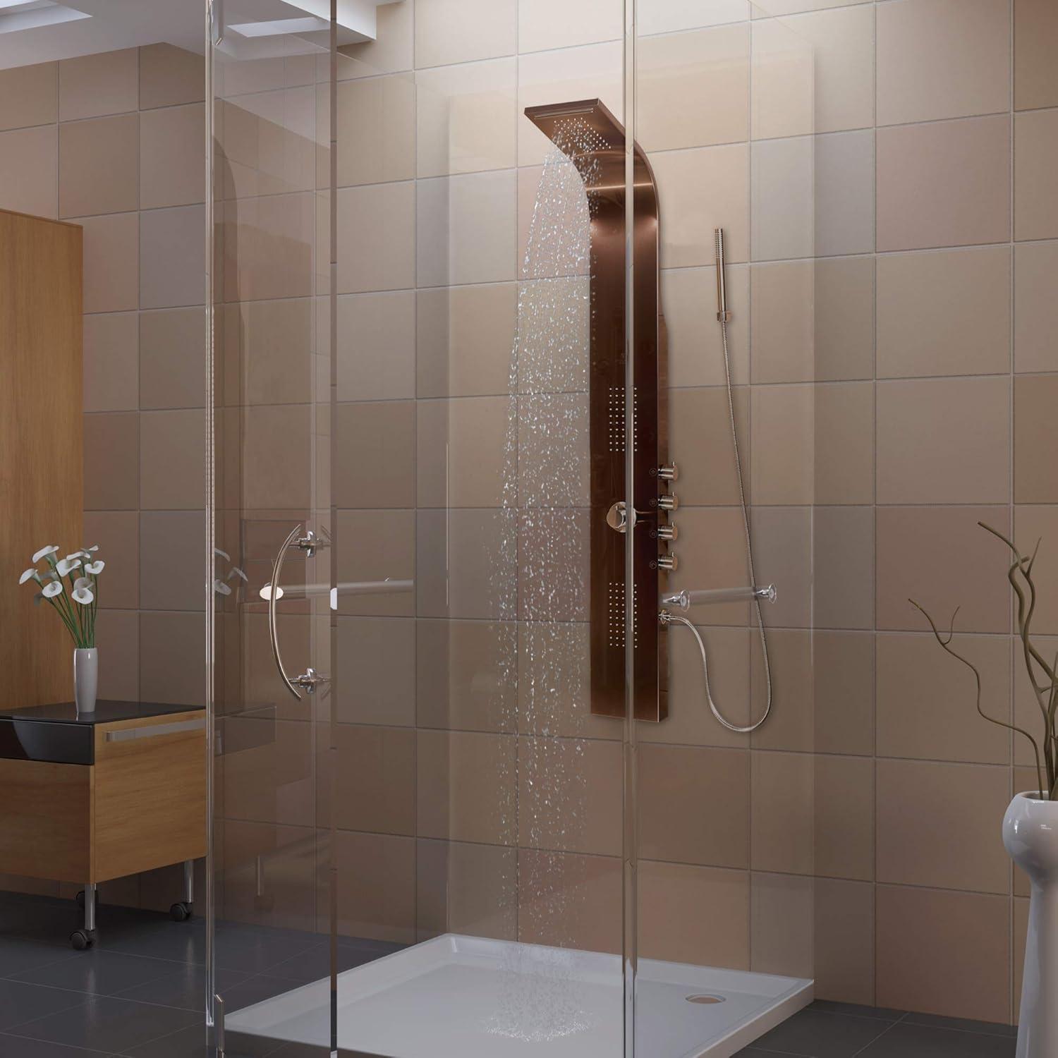 Santa Cruz Bronze Stainless Steel Shower Panel with Hand Shower