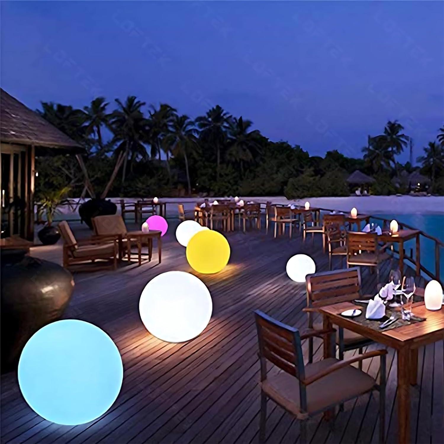 LOFTEK 20-inch LED Large Dimmable Light Ball: RGB 16 Color Changing Glow Ball with Remote Control, Waterproof Floating Pool Lights, Rechargeable for Nursery, Pool, Garden Decor