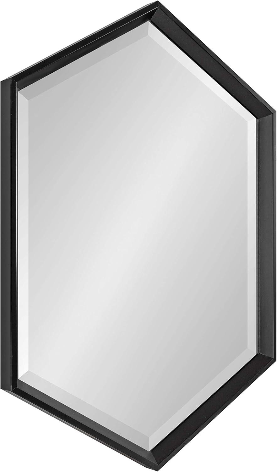 22" x 26" Calder Hexagon Wall Mirror Black - Kate & Laurel All Things Decor: Modern Style, No Assembly, Wall Mounted