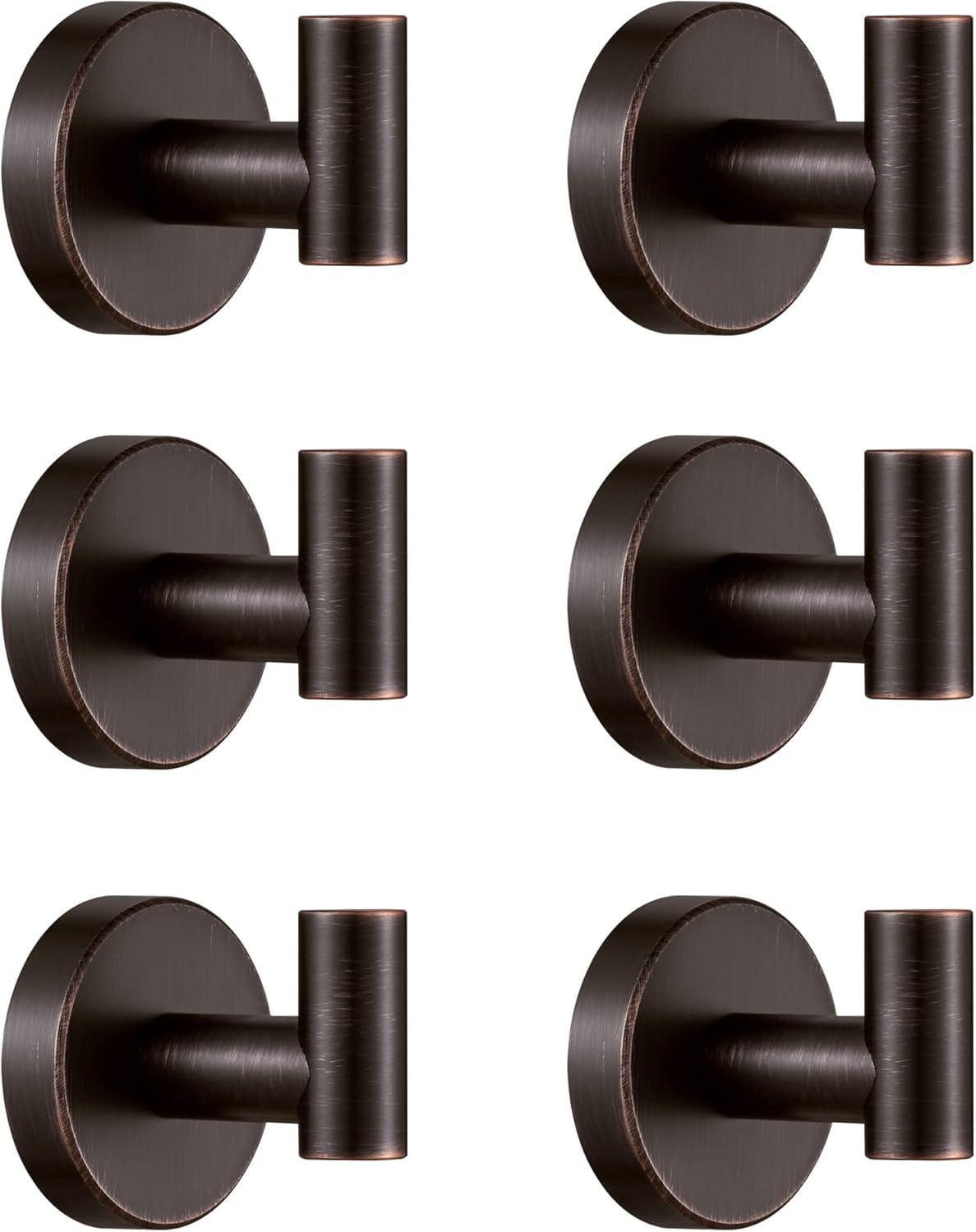 Oil Rubbed Bronze Wall Mounted J-Hook Set of 6