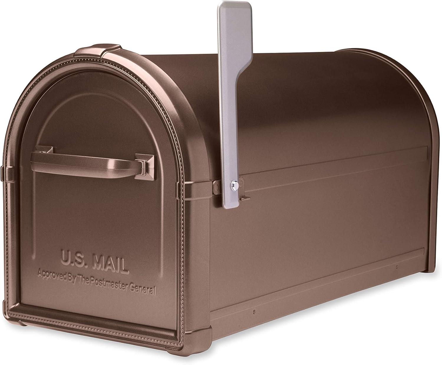 Architectural Mailboxes Hillsborough Classic Galvanized Steel Post Mount Copper Mailbox