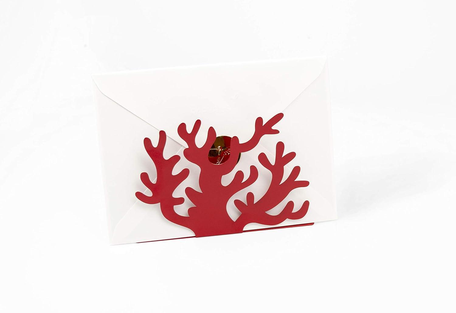 Mango Steam Metal Tabletop Napkin & Letter Holder - Coral, Red (6" L x 1.75" W x 4" H)