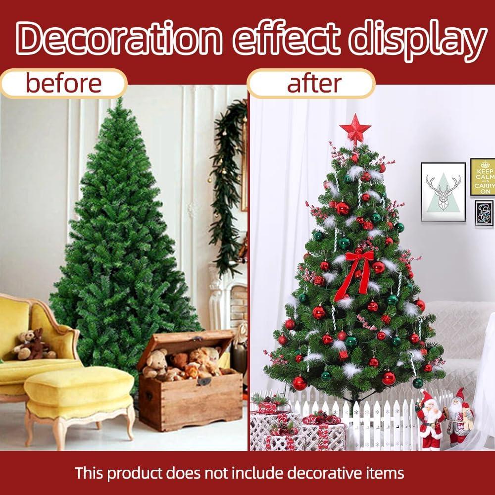 6ft Artificial Halloween Christmas Tree, Premium Hinged Spruce Holiday Xmas Tree for Home, Office, Party Decoration with 1000 Branch Tips, Easy Assembly, Metal Hinges & Foldadble Base, Black