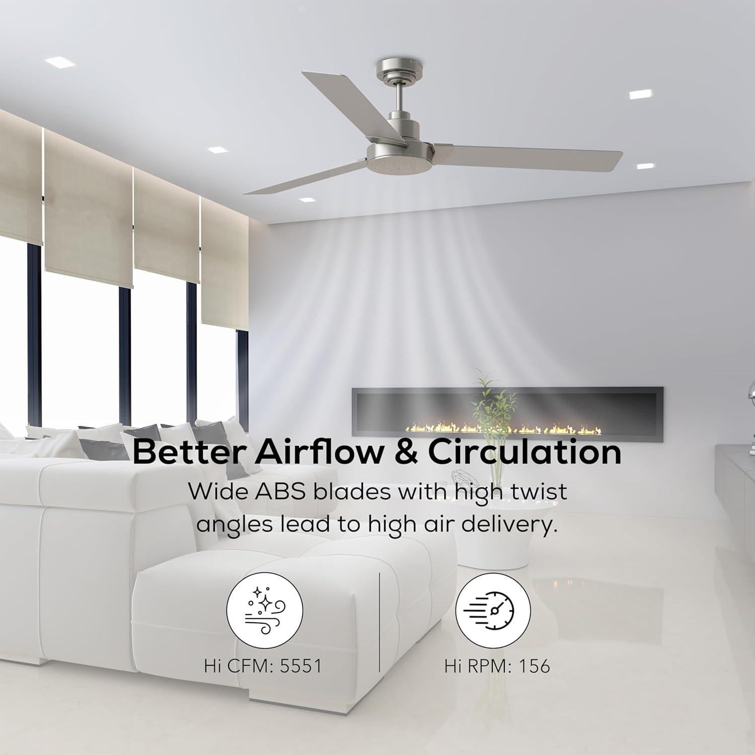 Generation Lighting Jovie 58-in Brushed Steel with Silver/American Walnut reversible blades Blades Propeller Ceiling Fan Without Light ( 3 -Blade )