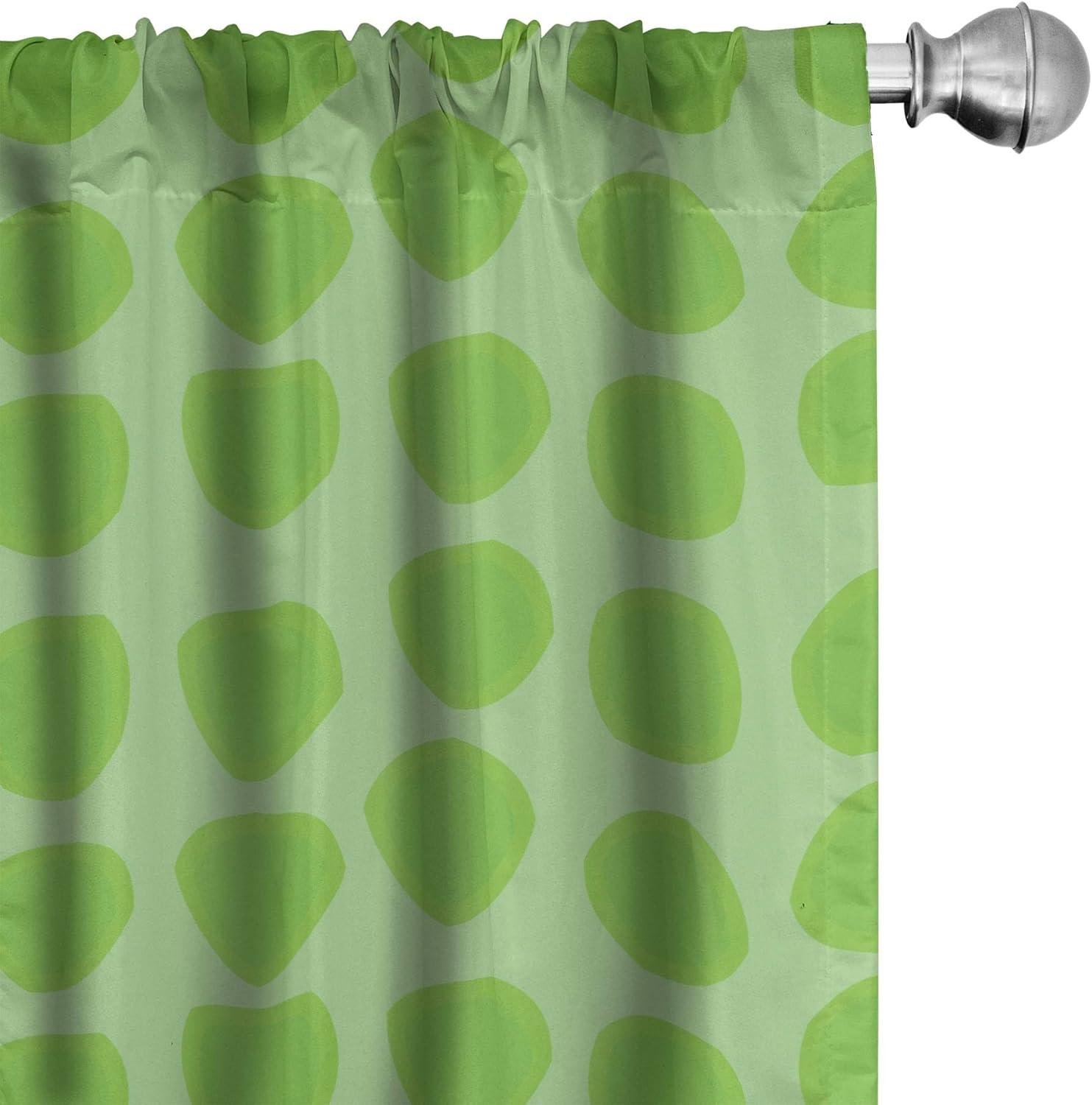 Almond Green Geometric Rod Pocket Curtain Panels, 28" x 63", Set of 2