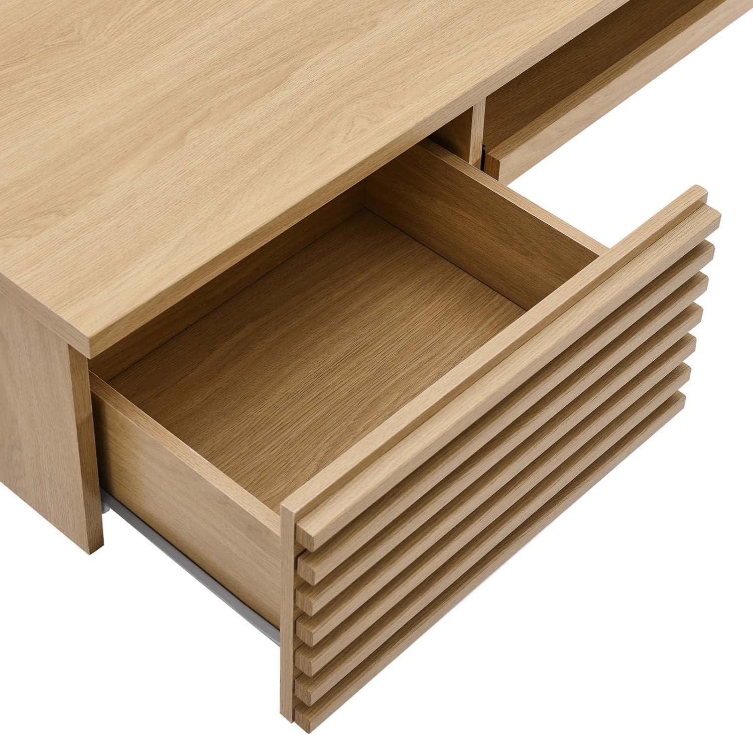 Modway Render Wall Mount Wood Office Desk