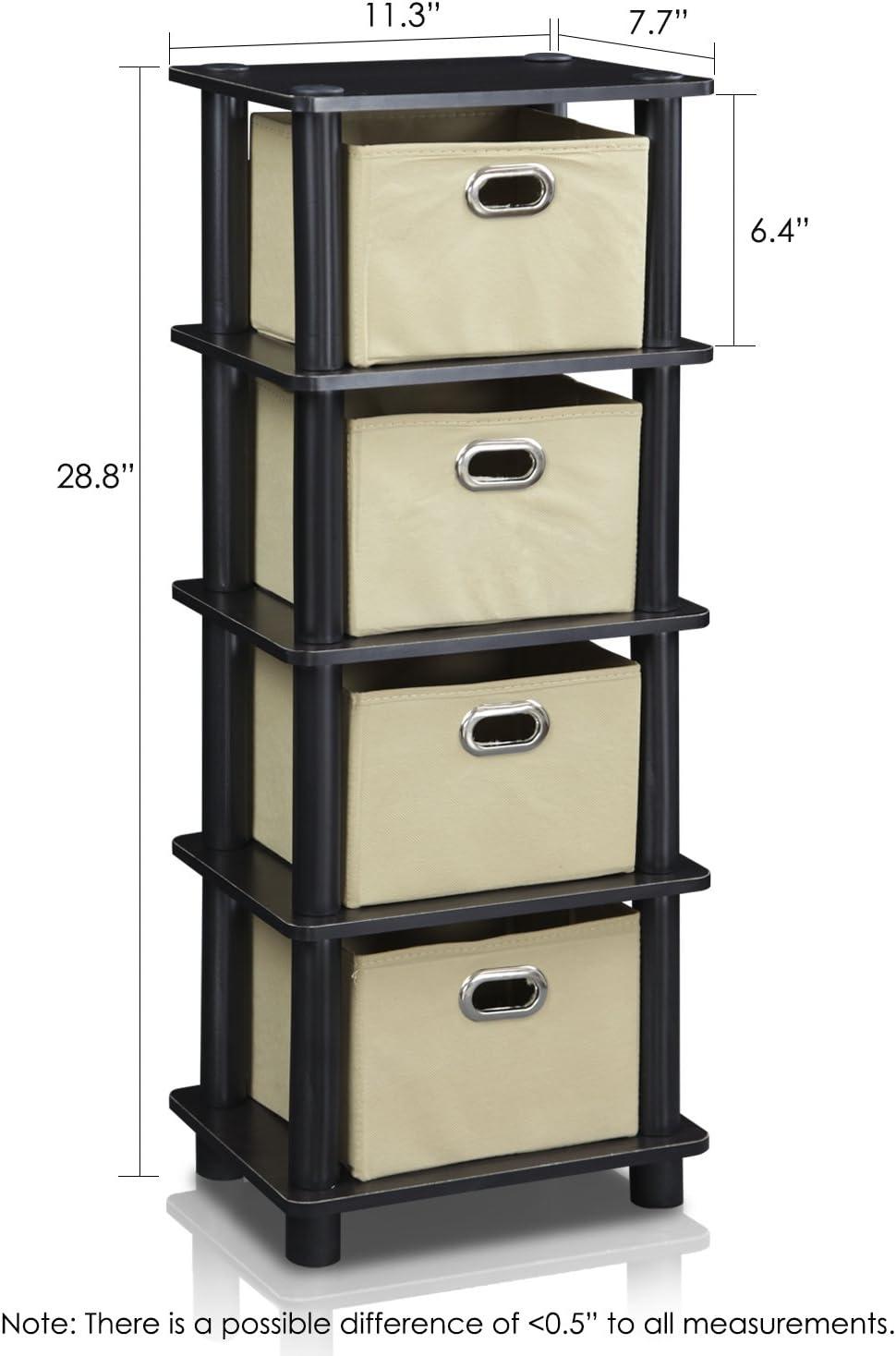 Furinno 5-Tier Multi-Functional Storage Shelves Display Rack Bookcase for Bathroom&Living room&Home office&Kitchen,Espresso