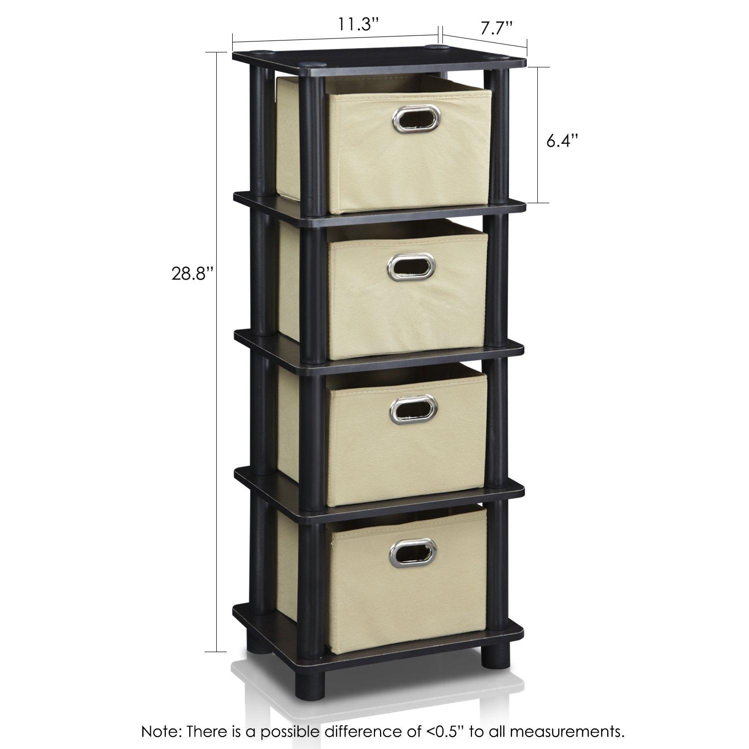 Furinno 5-Tier Multi-Functional Storage Shelves Display Rack Bookcase for Bathroom&Living room&Home office&Kitchen,Espresso
