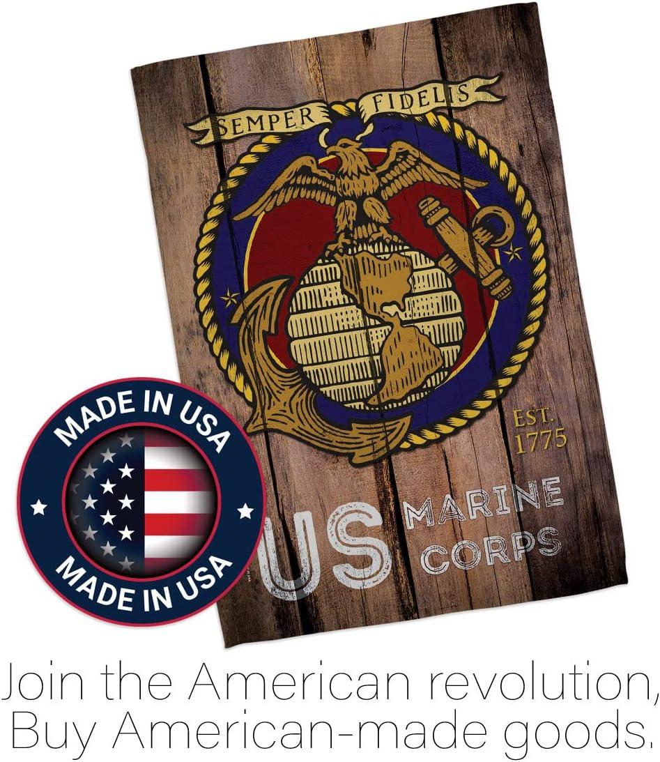 Angeleno Heritage G135083-BO 13 x 18.5 in. US Marine Corps Garden Flag with Armed Forces Double-Sided Decorative Vertical Flags House Decoration Banner Yard Gift