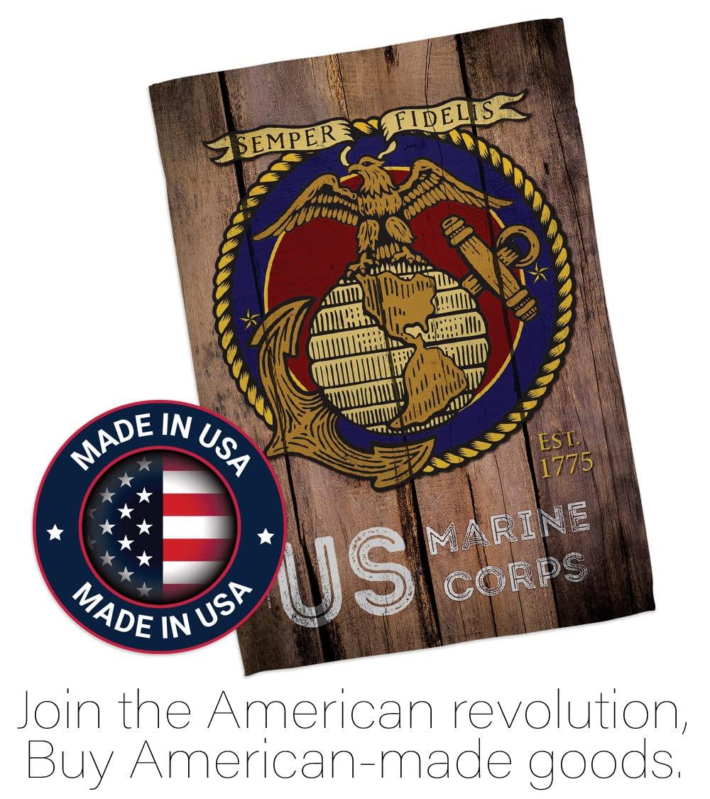 Angeleno Heritage G135083-BO 13 x 18.5 in. US Marine Corps Garden Flag with Armed Forces Double-Sided Decorative Vertical Flags House Decoration Banner Yard Gift