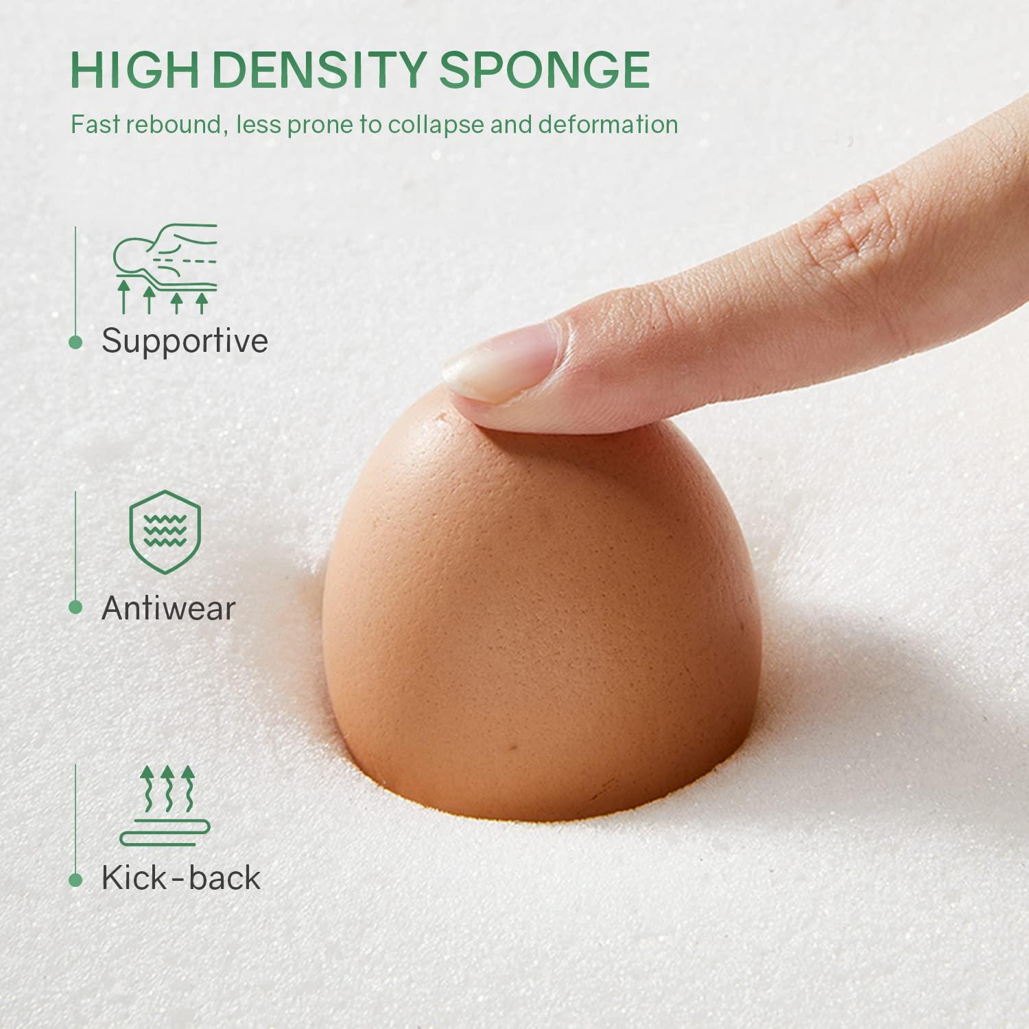 FDW 6 Inch Queen Green Tea Memory Foam Mattress Cooling Gel Infused Mattress/CertiPUR-US Certified/Bed-in-a-Box/Pressure Relieving Queen Size,White