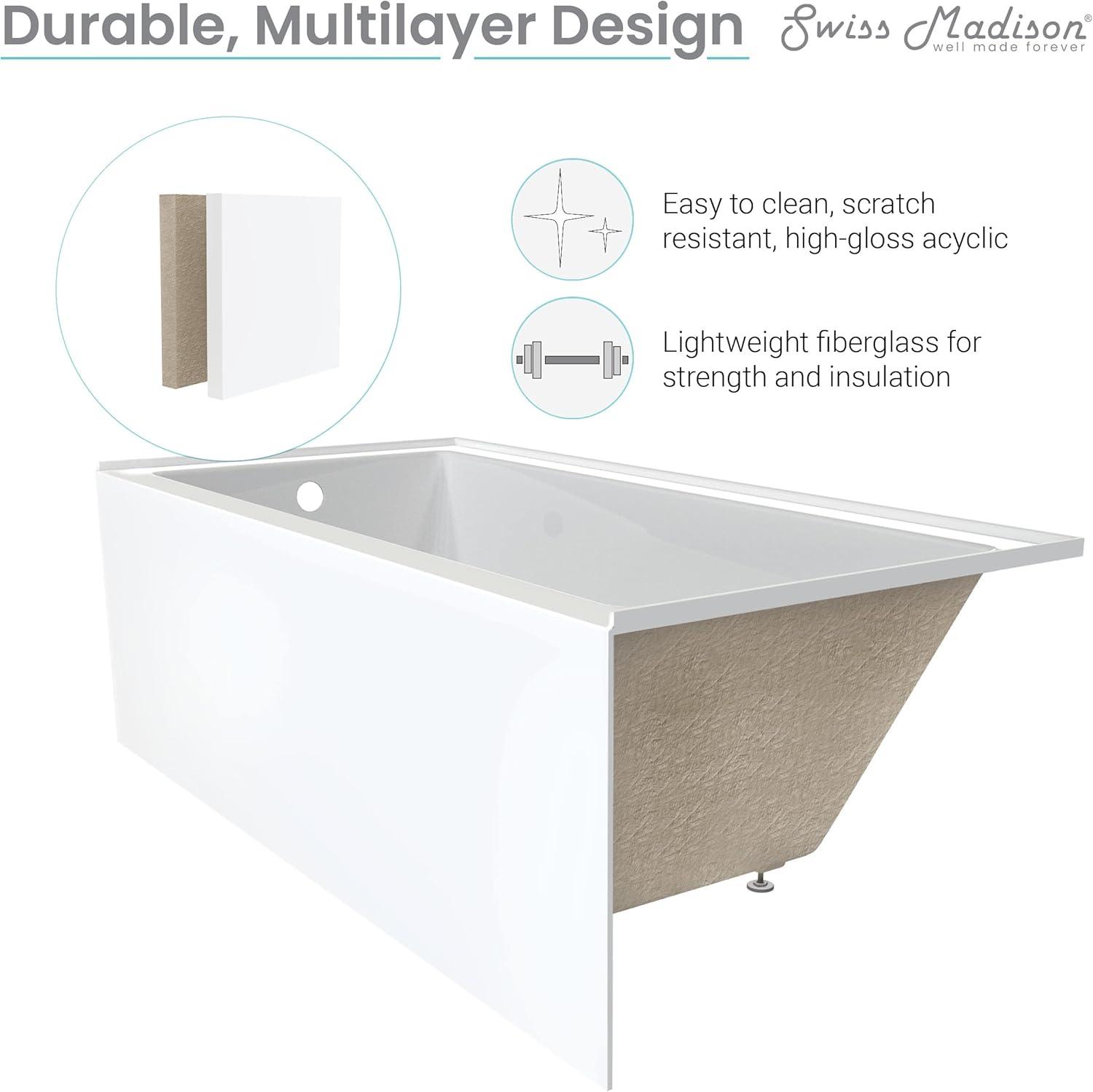 Voltaire 54" x 30" Alcove Bathtub with Apron