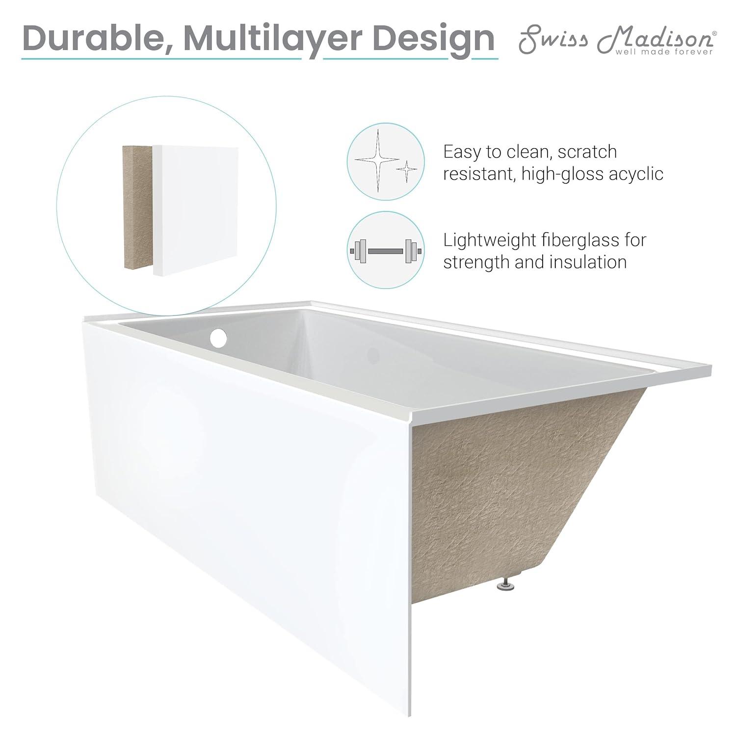 Voltaire 54" x 30" Alcove Bathtub with Apron