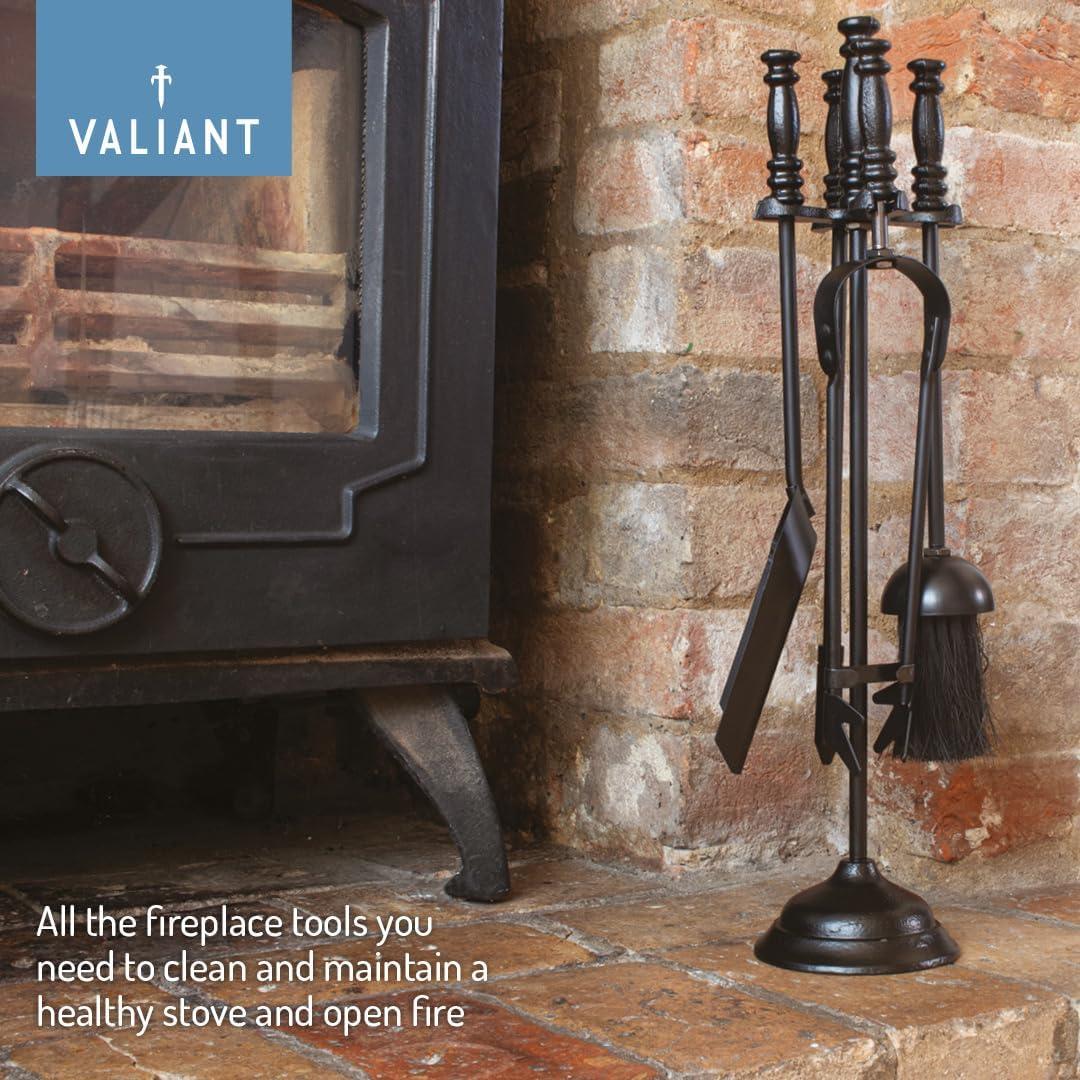 Valiant Black Iron 5-Piece Fireside Companion Set