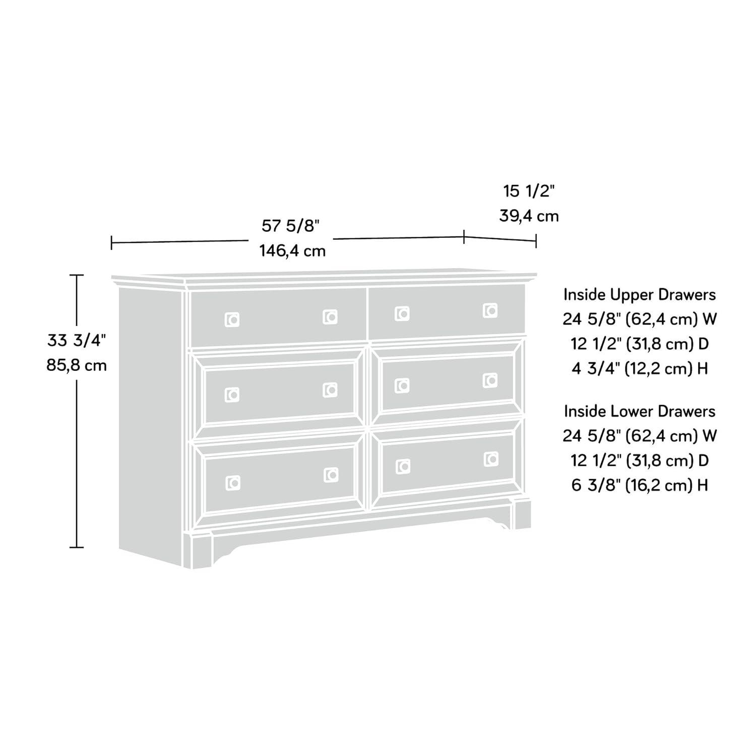 Sauder Palladia 6-Drawer Bedroom Dresser, Select Cherry Finish