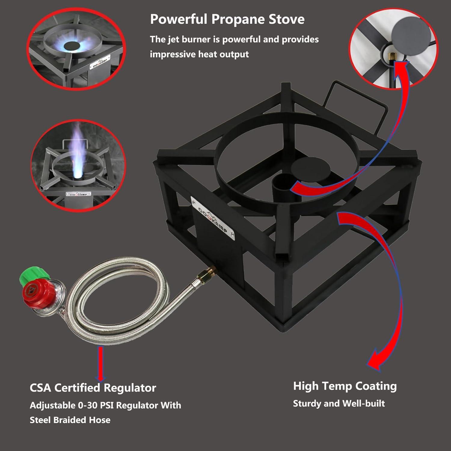 Black Steel High-Pressure Single Burner Propane Stove