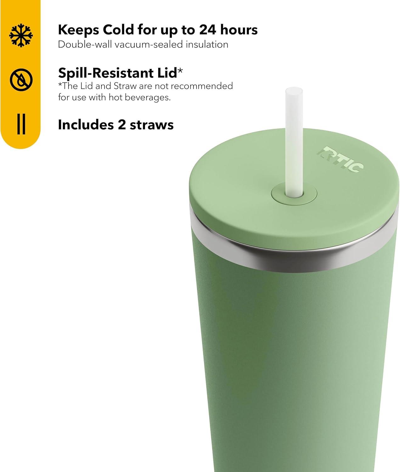 Sage Green 28oz Insulated Stainless Steel Travel Tumbler with Straw