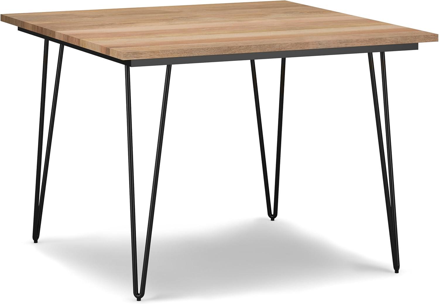 Hunter 42" Natural Mango Wood Industrial Dining Table