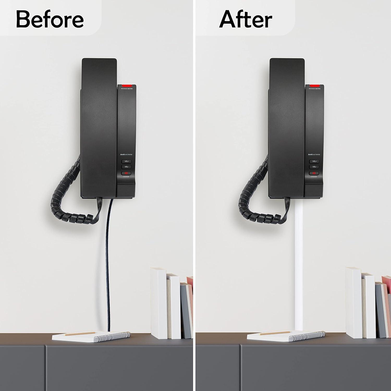 Rubber Bond TV Cord Hider Cable Protector - Strong Self Adhesive Wall Cord Cover Cable Hider - Low Profile Cable Management Wall Cord Concealer Cable Raceway - White - Thin Cord - 4 Feet