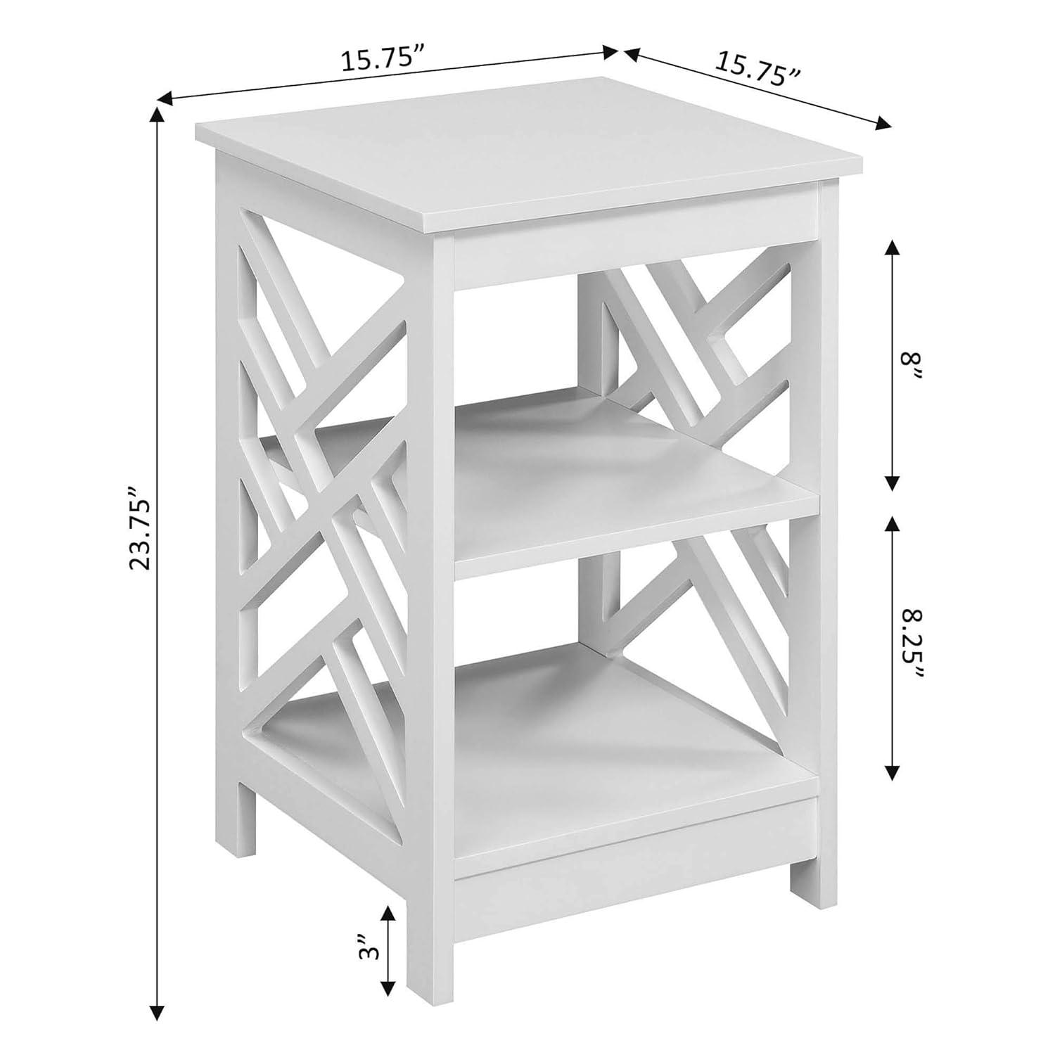 Convenience Concepts Titan End Table with Shelves, Multiple Finishes