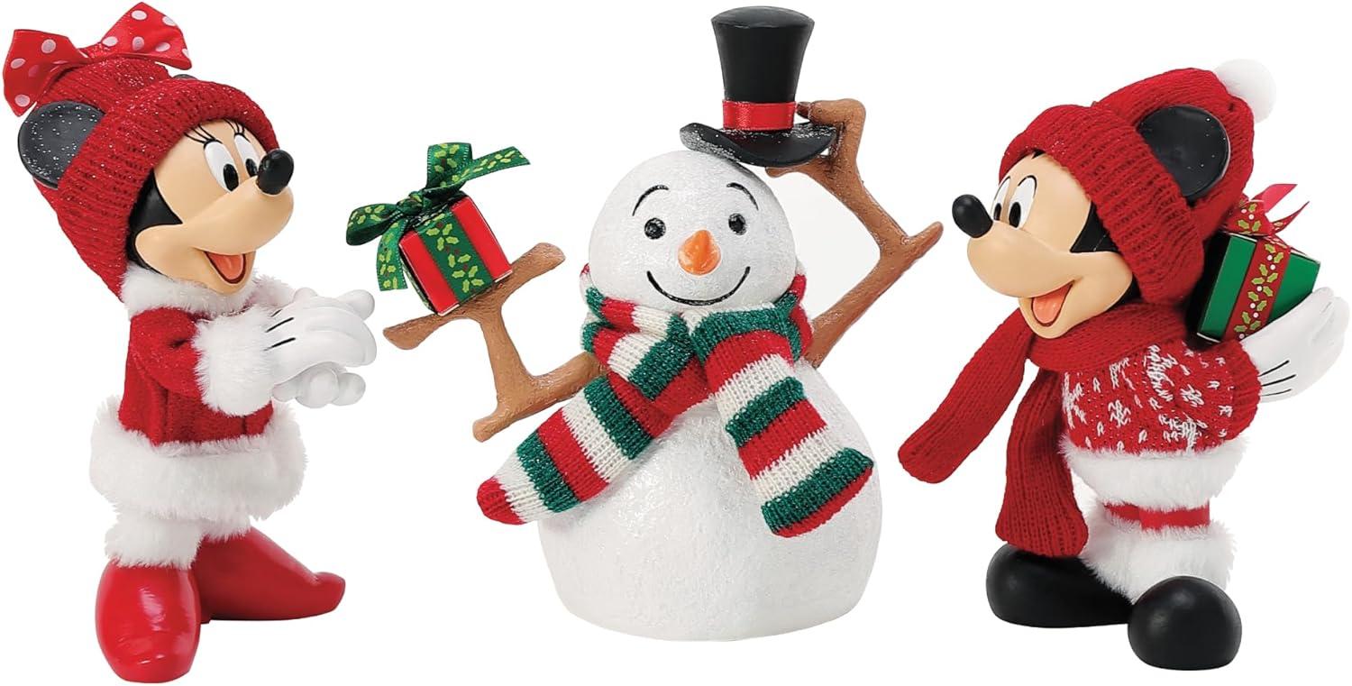 Merry and Magical Disney Mickey and Minnie Winter Figurine Set