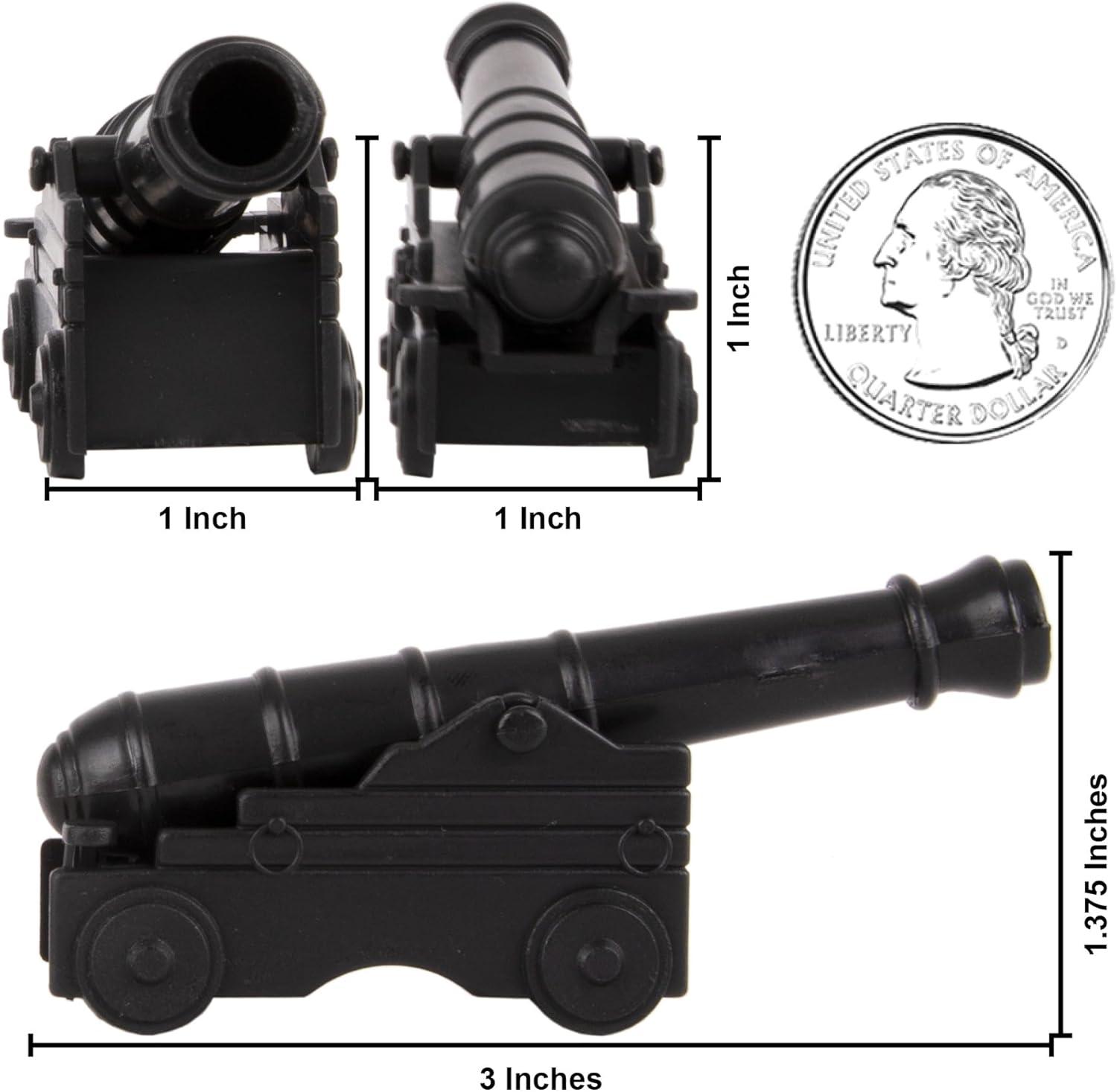 BMC CTS Naval Cannon Artillery - 6pc Black & Bronze Plastic Army Men Accessories