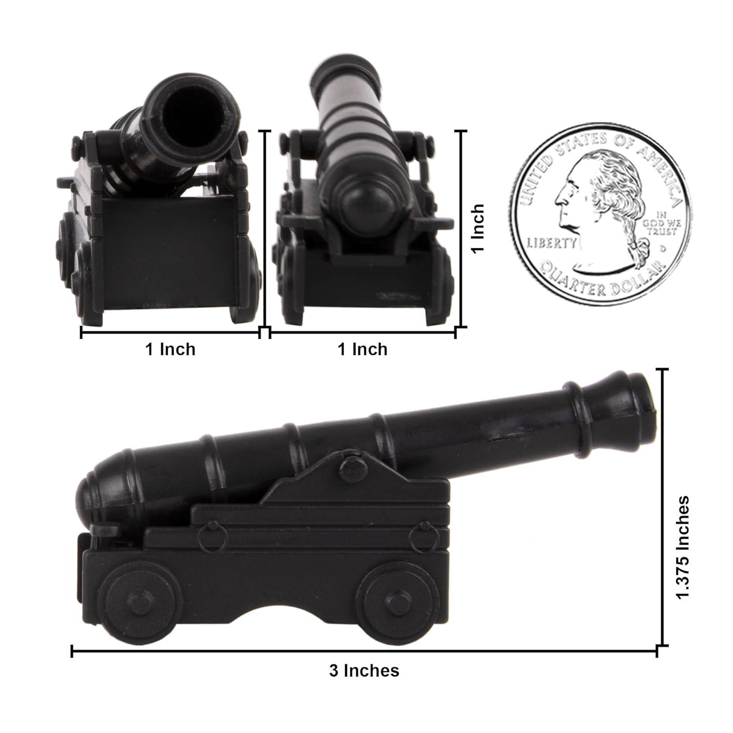 BMC CTS Naval Cannon Artillery - 6pc Black & Bronze Plastic Army Men Accessories