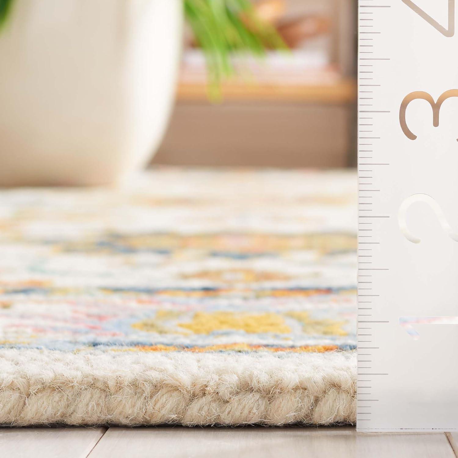 Aspen APN109 Handmade Tufted Area Rug - Ivory/Blue - 6' X 9' - Safavieh